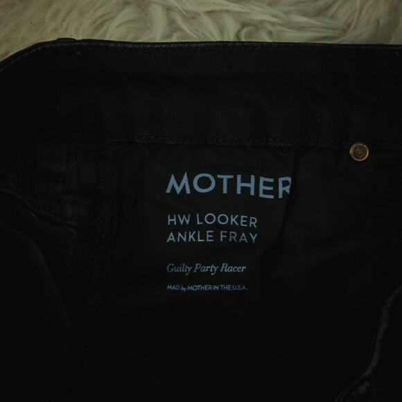 Mother Size 28 Black High Waist Looker Ankle Fray Slim Skinny Denim Jeans - Picture 6 of 10